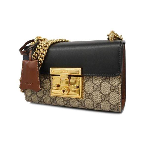 Gucci Supreme Hardware Beige Black Brown Gold GG Shoulder Bag - Picture 1 of 7